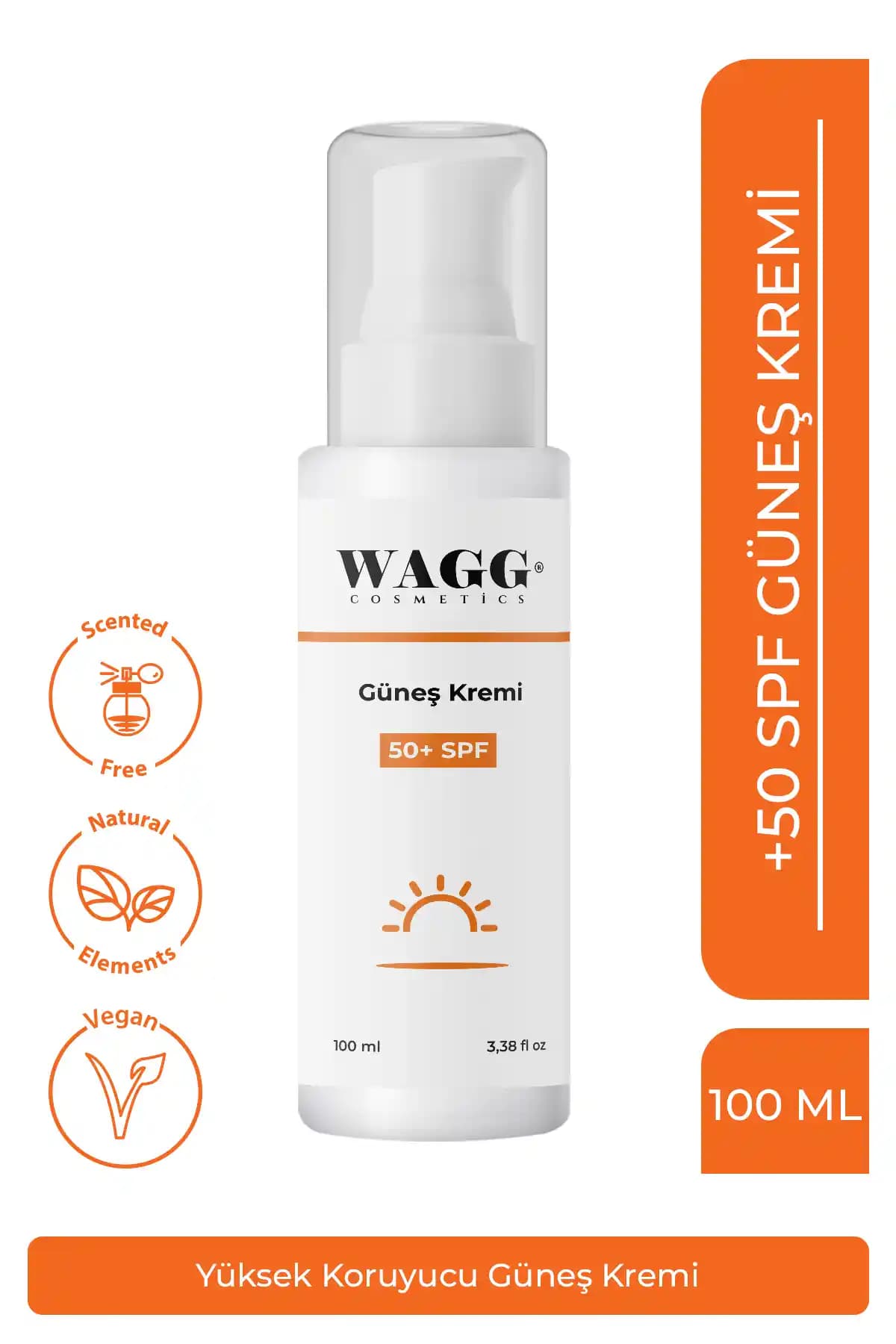 WAGG Cosmetics Leke Karşıtı Güneş Kremi SPF 50+ Doğa Dostu ve Hassas Ciltler İçin Uygun