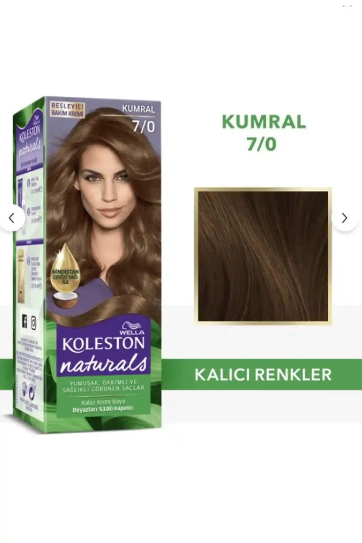 Wella Koleston Naturals 7/0 Kumral Saç Boyası Kalıcılık ve Doğal Görünüm Sunar