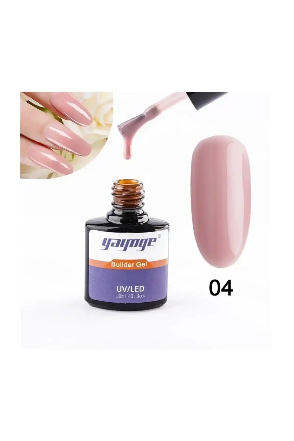 YAYOGE Hızlı Fırçalı Extencion Builder Jel 10 Ml Nude Tırnak Uzatma ve Bakım Ürünü