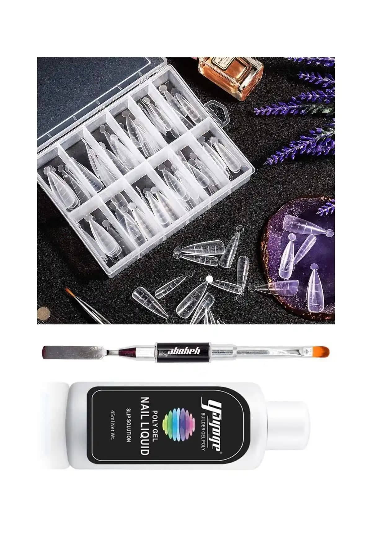 YAYOGE Poly Jel Stiletto Tips Form Seti Profesyonel ve Pratik Tırnak Tasarımı Çözümü