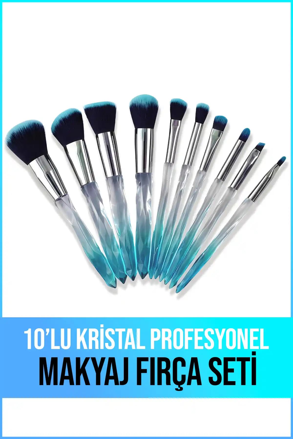 Yeni Well 10'lu Kristal Profesyonel Makyaj Fırça Seti ile Makyajınızı Geliştirin