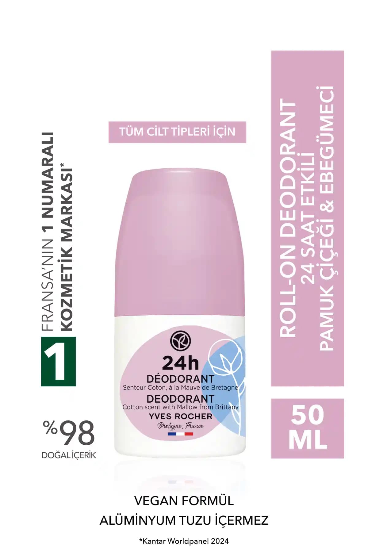 Yves Rocher Ter Kokusu Önleyici 24 Saat Etkili Doğal ve Vegan Roll-On Deodorant