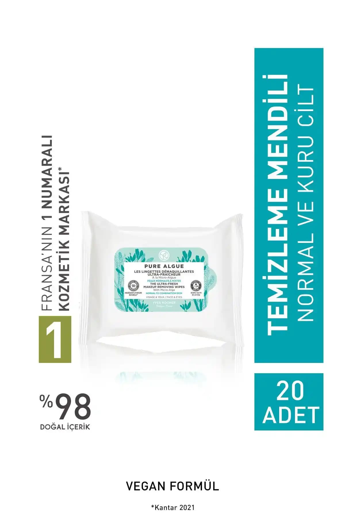 Yves Rocher Tüm Ciltler İçin Makyaj Temizleme Mendili Pratik ve Doğal İçeriklerle Güçlendirilmiş