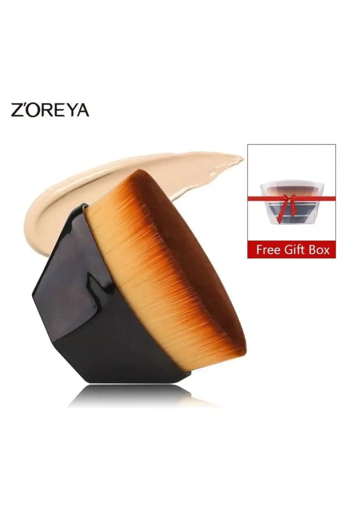 Z'oreya Siyah Altıgen Kabuki Makyaj Fırçası - Dayanıklı ve Şık Tasarım