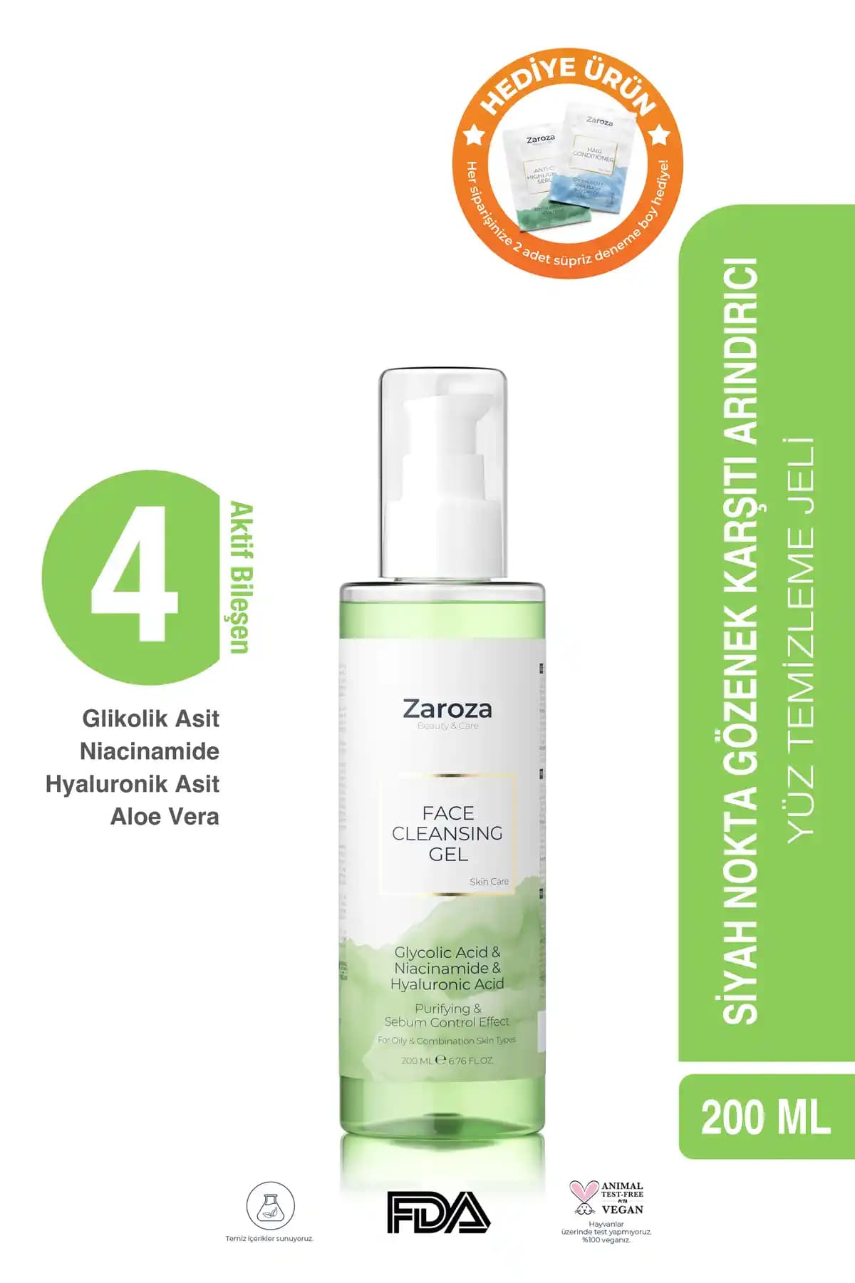 Zaroza Gözenek Sıkılaştırıcı Yüz Temizleme Jeli ile Derinlemesine Temizlik ve Cilt Yenileme