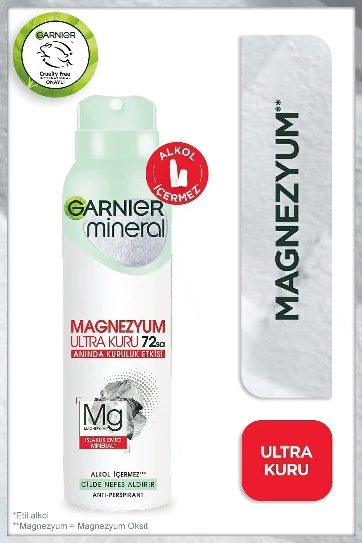 Garnier Mineral Magnezyum Ultra Kuru Deodorant ile Tazelik ve Koruma Sağlayın