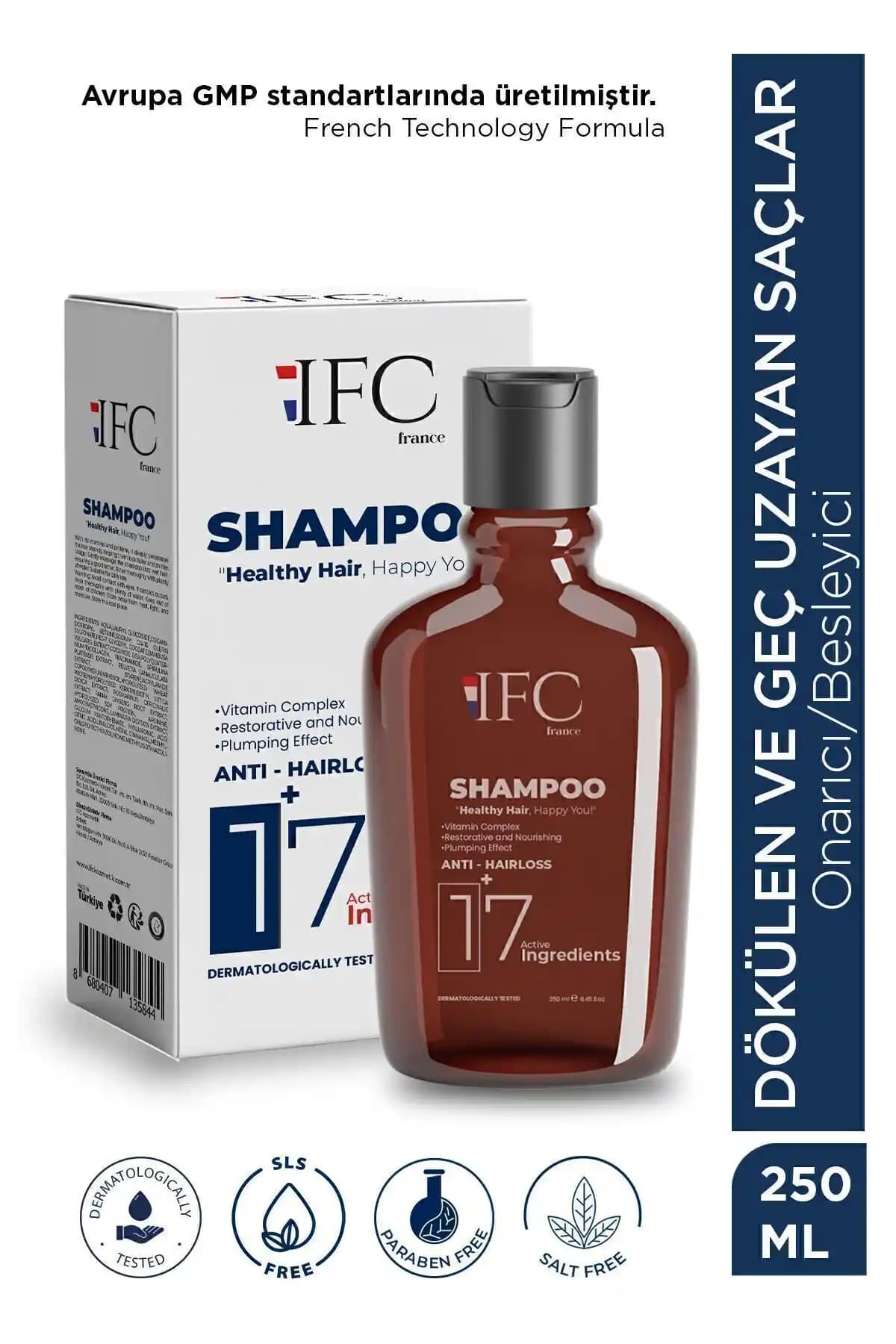 İFC 17 Aktifli Kolajen, Keratin ve Biberiye ile Hızlı Saç Uzatma Şampuanı