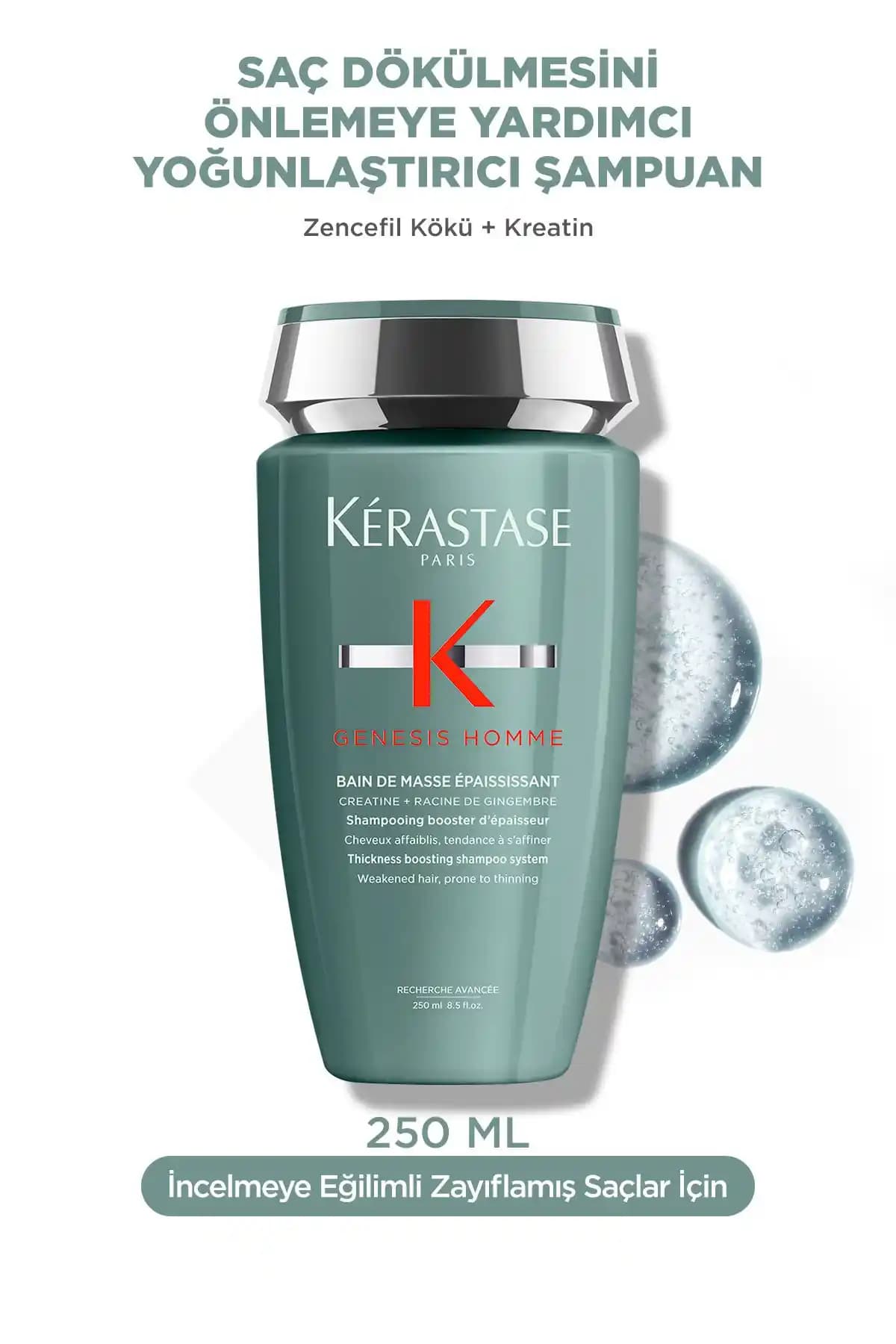 Kerastase Genesis Homme Yoğunlaştırıcı Şampuan ile Güçlü ve Hacimli Saçlar
