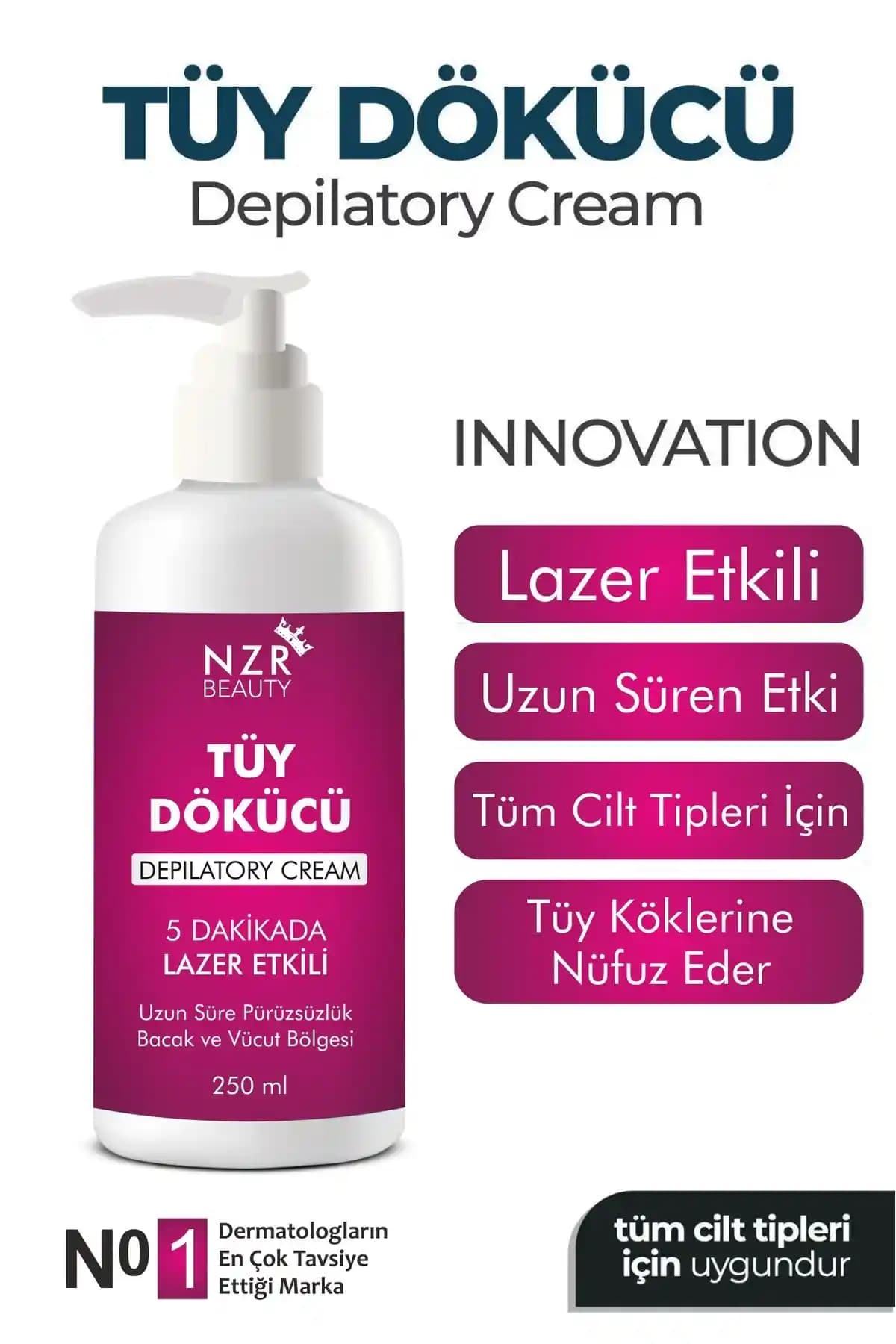 NZR BEAUTY Premium Tüy Dökücü Krem: Etkili ve Ağrısız Tüy Döküm Çözümü