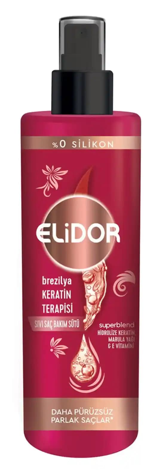 Elidor Brezilya Keratin Terapisi Sıvı Saç Bakım Sütü ile Saçlarınızı Güçlendirin ve Parlaklık Kazanın