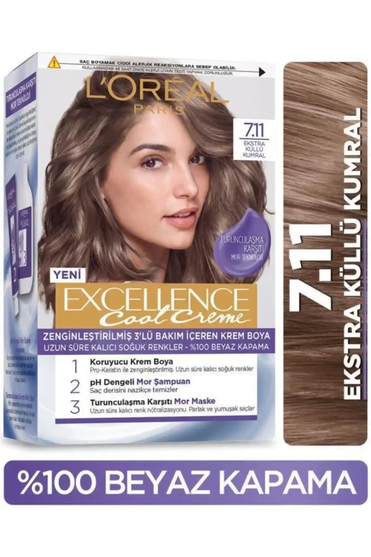 Excellence Cool Creme 7 11 Kumral Saç Boyası ile Doğal ve Parlak Kumral Tonu Elde Edin