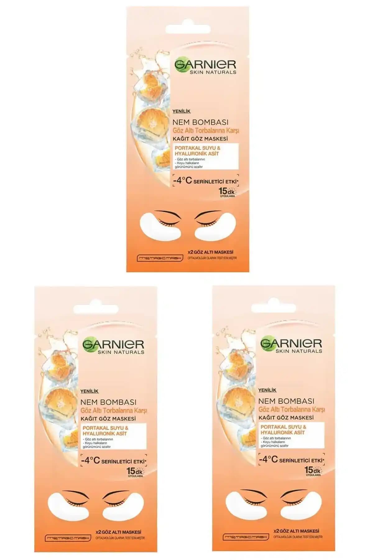 Garnier 3'lü Soğutucu Göz Maskesi Paketi Günlük Göz Bakımı ve Rahatlama İçin