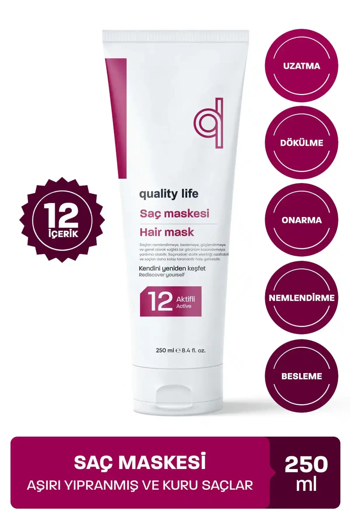 Quality Life Saç Maskeleri ile Saçlarınızı Güçlendirin ve Parlaklık Kazanın