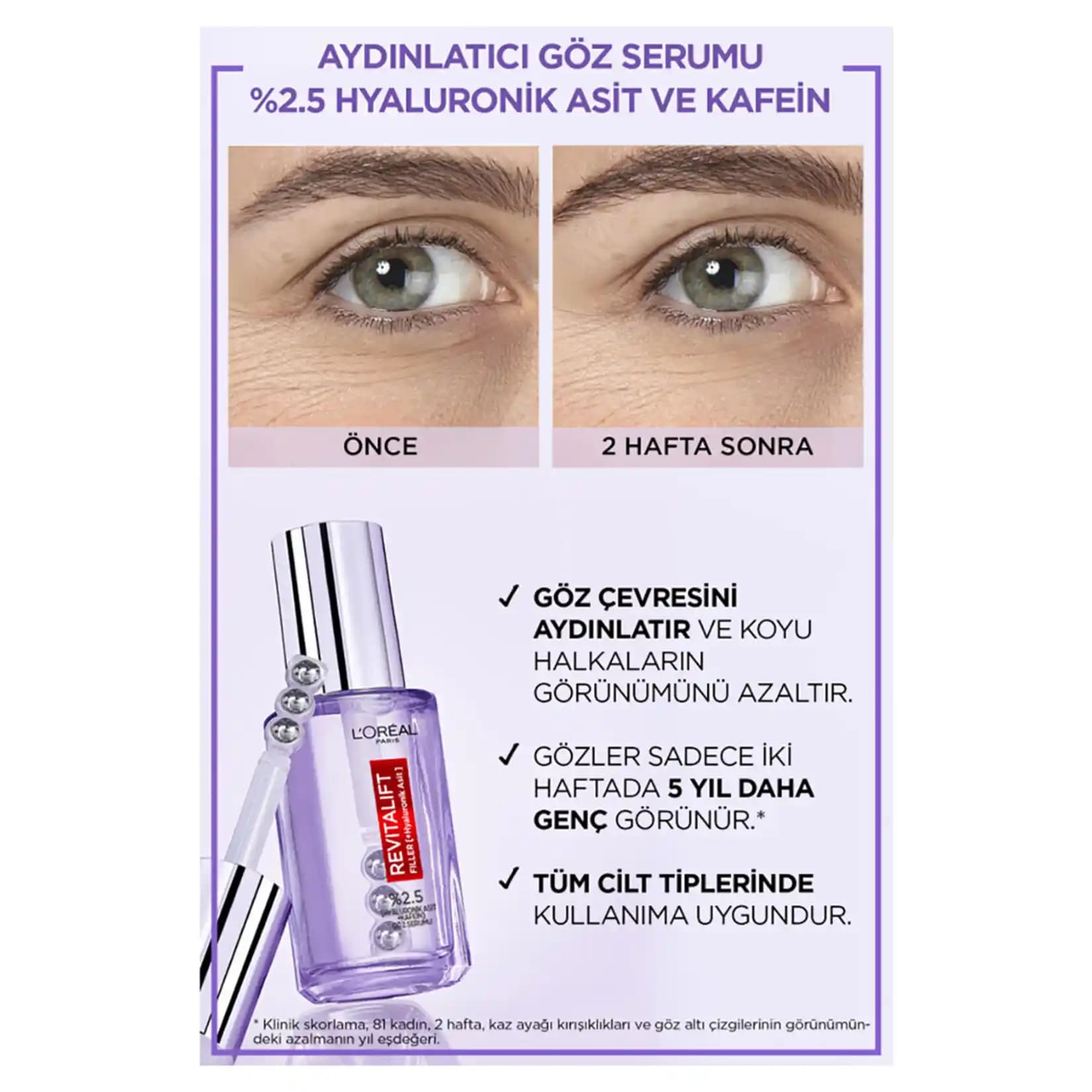 Revitalift Filler Göz Bakım Ürünleri: Koyu Halkalar ve Torbalanma İçin Etkili Çözüm