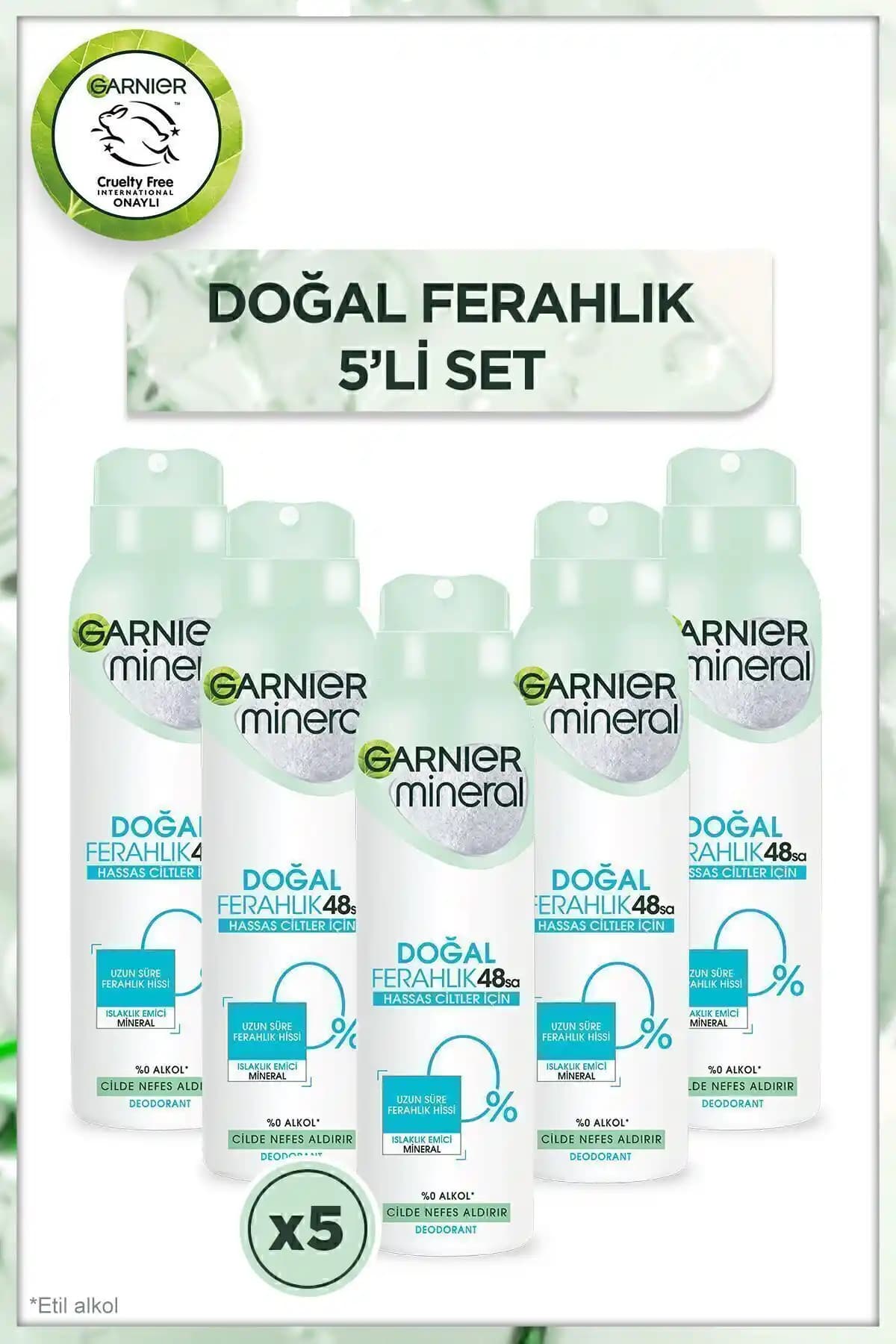 Garnier 5'li Mineral Doğal Ferahlık Sprey Deodorant Seti: Doğal ve Ekonomik Seçim