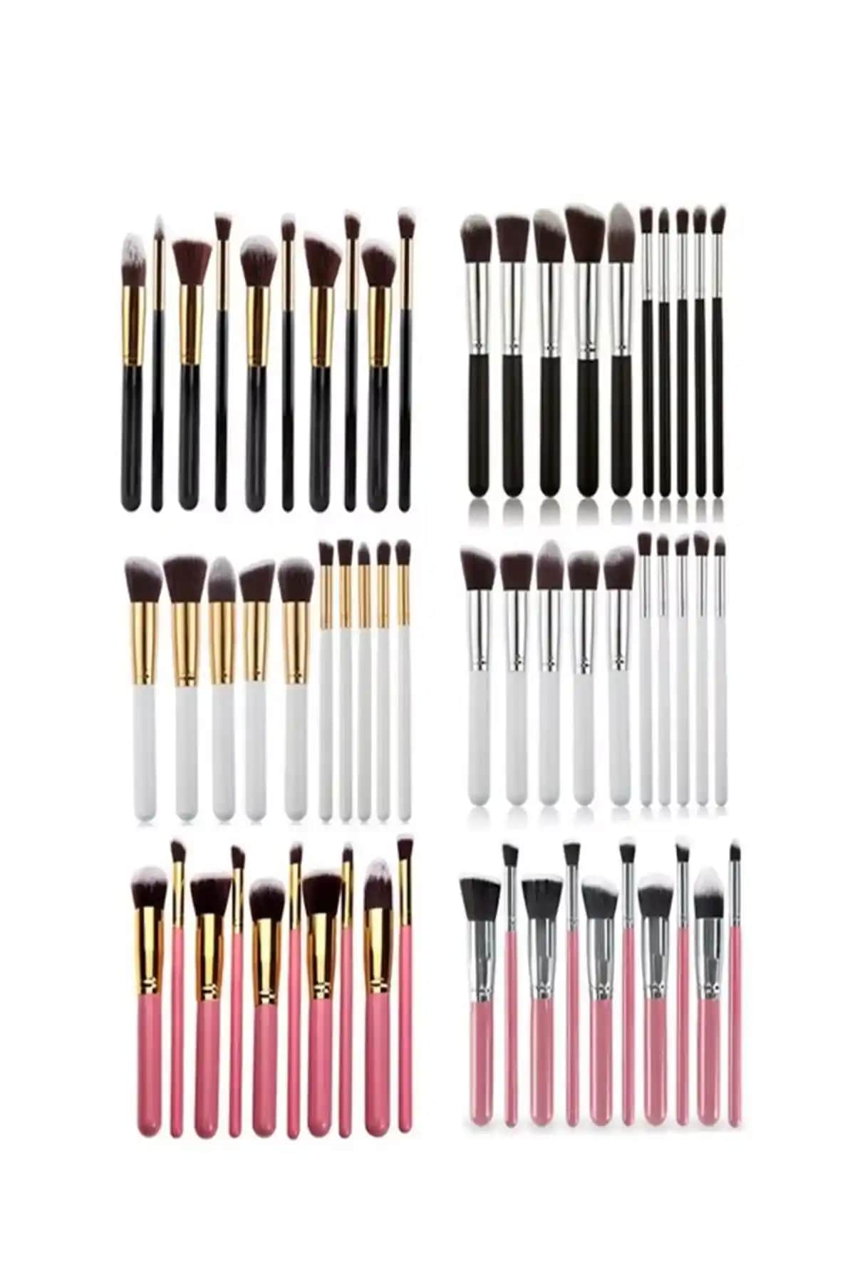 10'lu Siyah Makyaj Fırça Seti Modern Tasarım ve Çok Yönlü Kullanım İmkanı