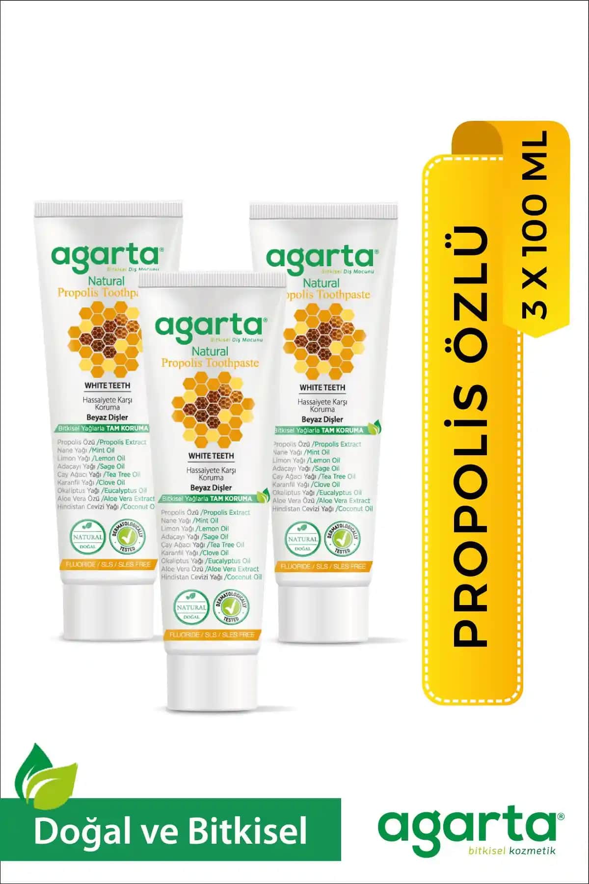 Agarta Doğal Propolisli Diş Macunu Seti - Florürsüz ve Tartar Önleyici Özellikler