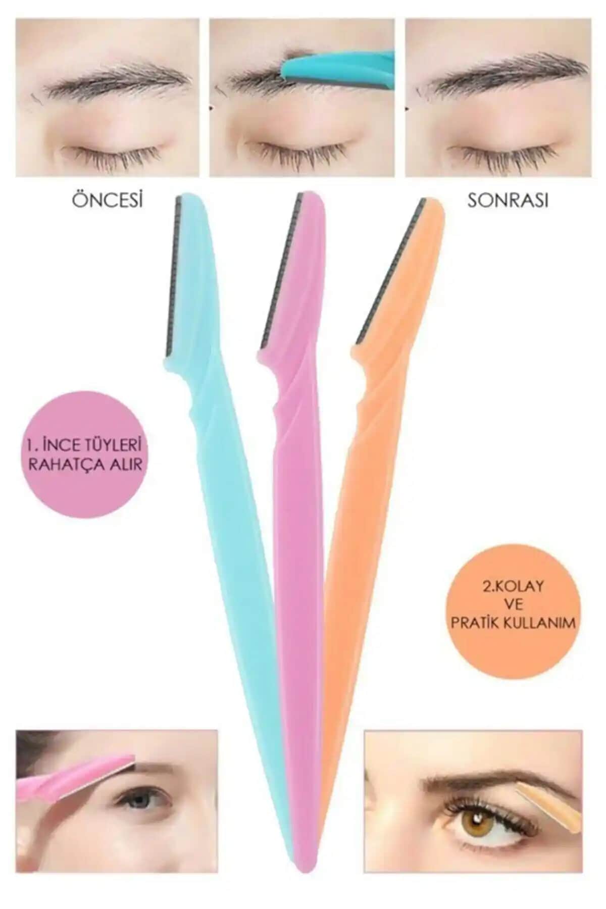 AİLY COSMETİCS 3'lü Kaş ve Yüz Usturası: Hassas ve Pratik Tıraş Çözümü