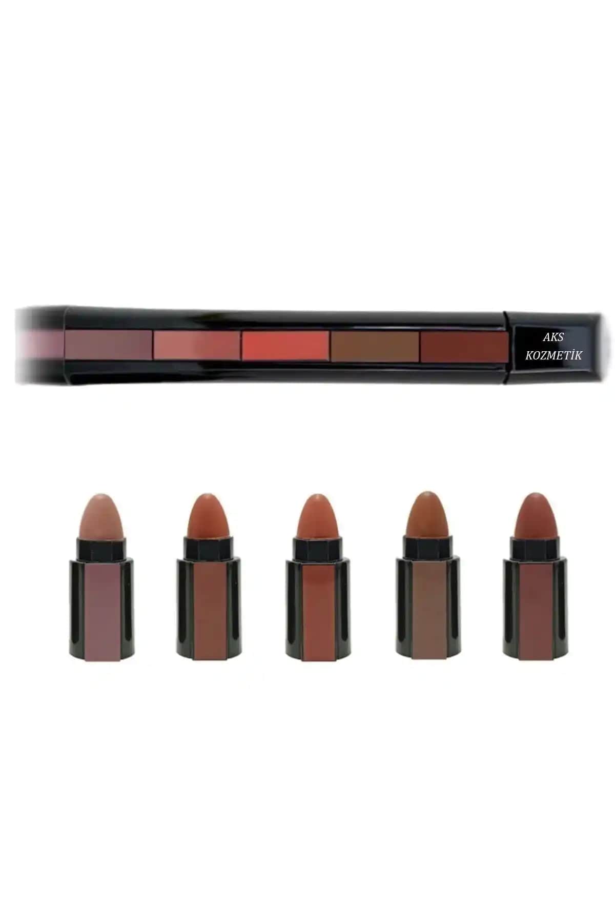 Aks Kozmetik 5'li Matruşka Ruj Seti Kalıcı ve Şık Makyaj İçin Uygun Seçenek