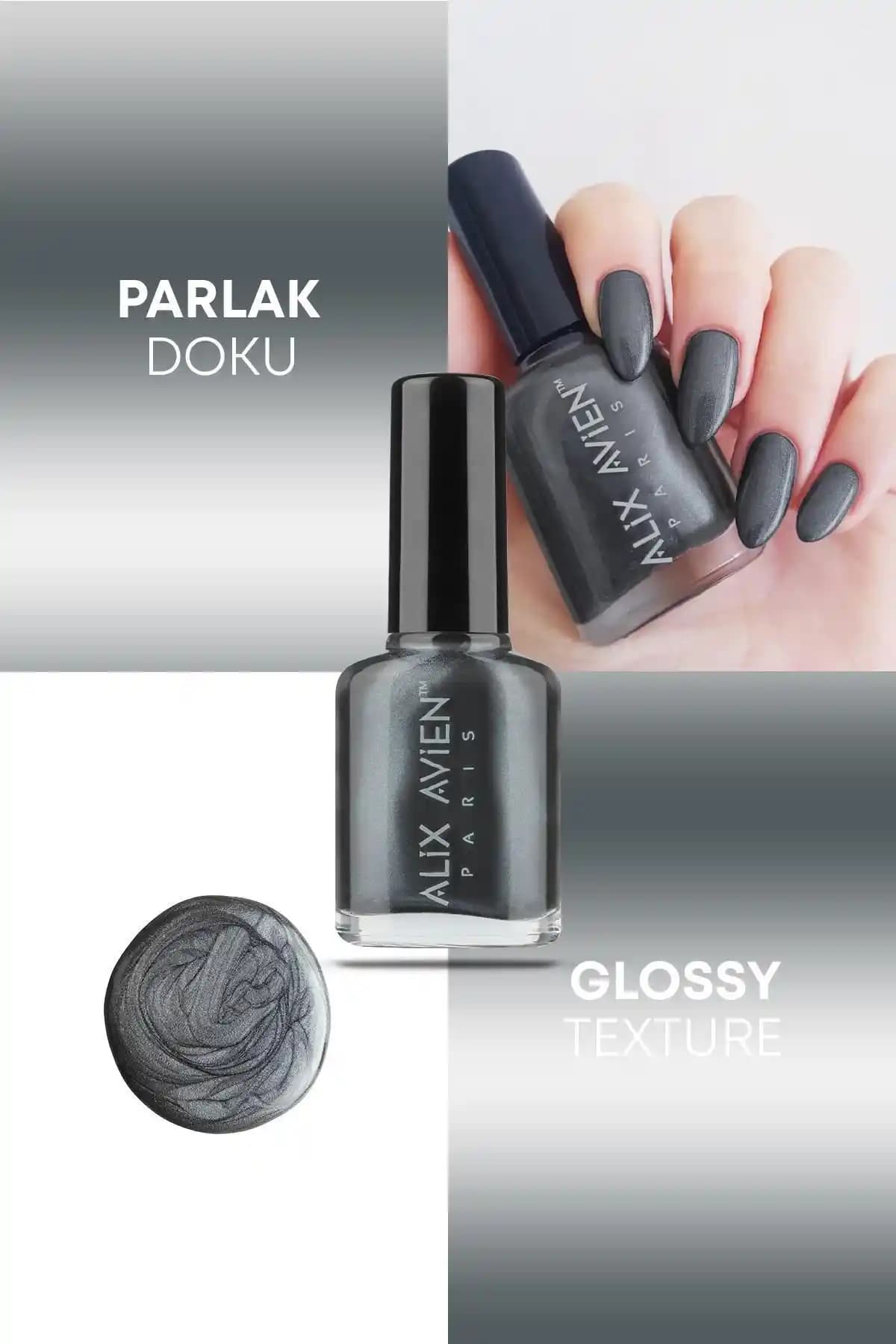 Alix Avien Sedefli Gri Oje 35: Uzun Süreli Parlak ve Şık Tırnaklar İçin Ideal Tercih