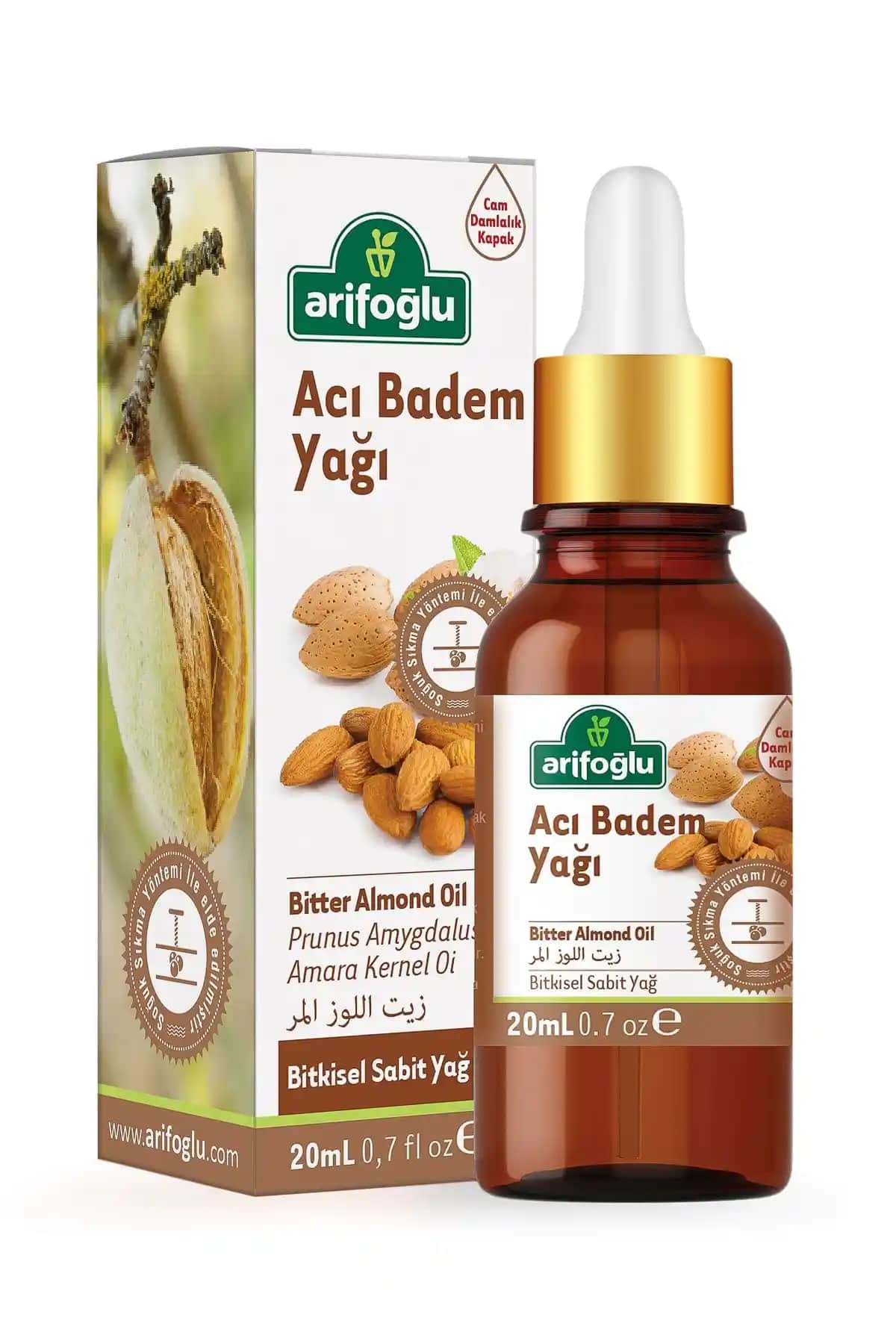 Arifoğlu Acı Badem Yağı 20ml doğal ve yüksek kaliteli cilt bakım yağı