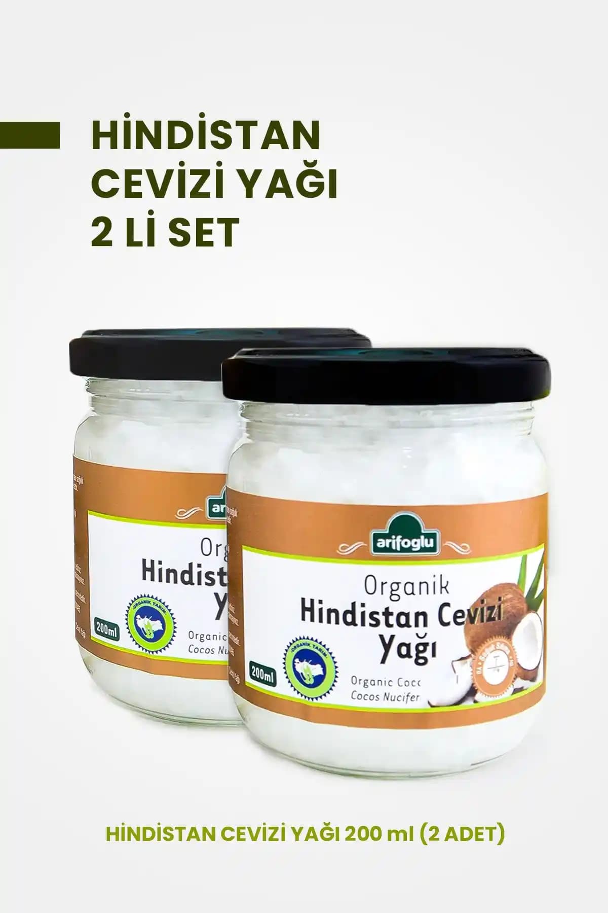 Arifoğlu Organik Hindistan Cevizi Yağı 200 ml doğal cilt ve saç bakımı ürünü