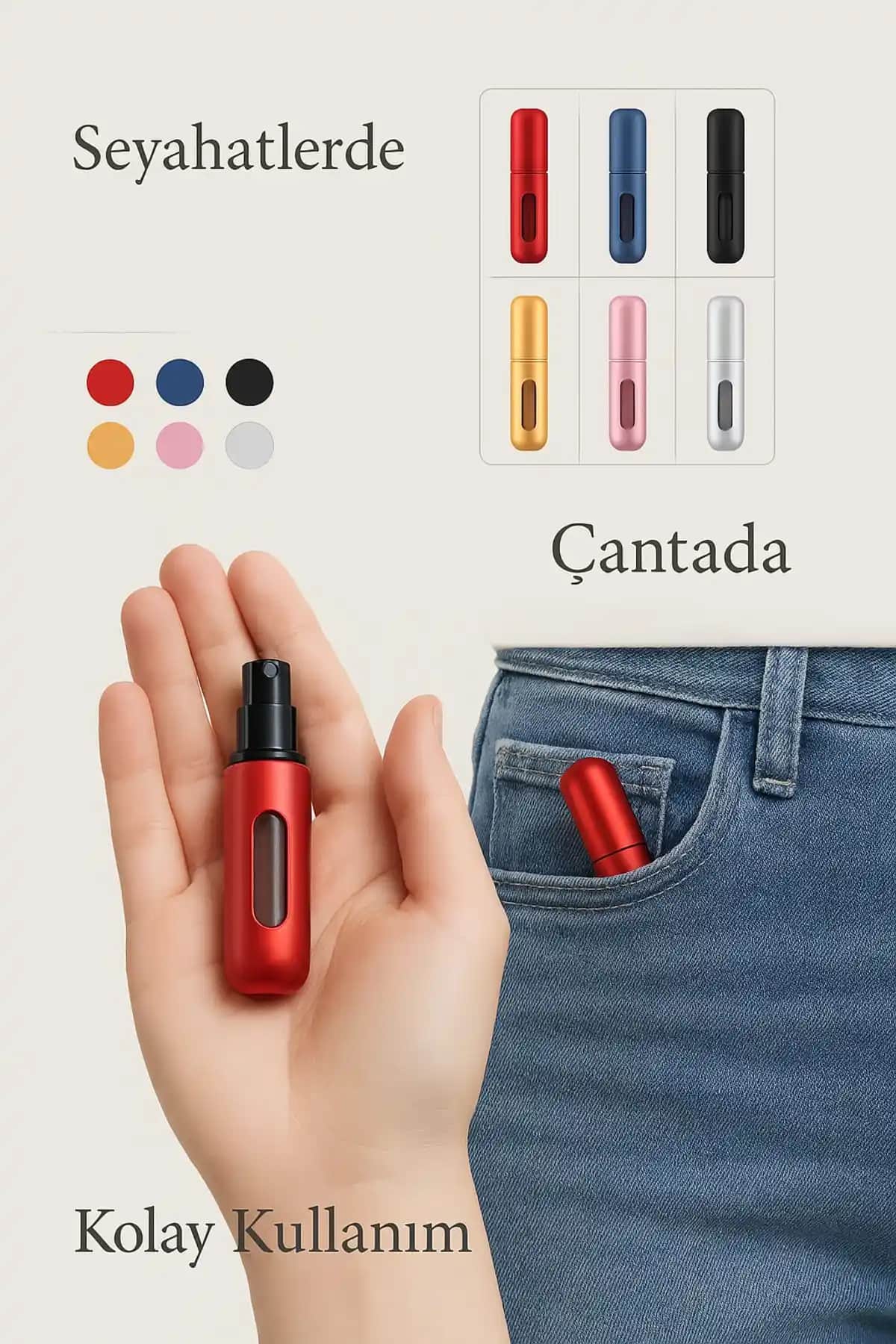 ARVALE Doldurulabilir Mini Parfüm Şişesi 5 Ml Pratik ve Şık Taşınabilir Çözüm