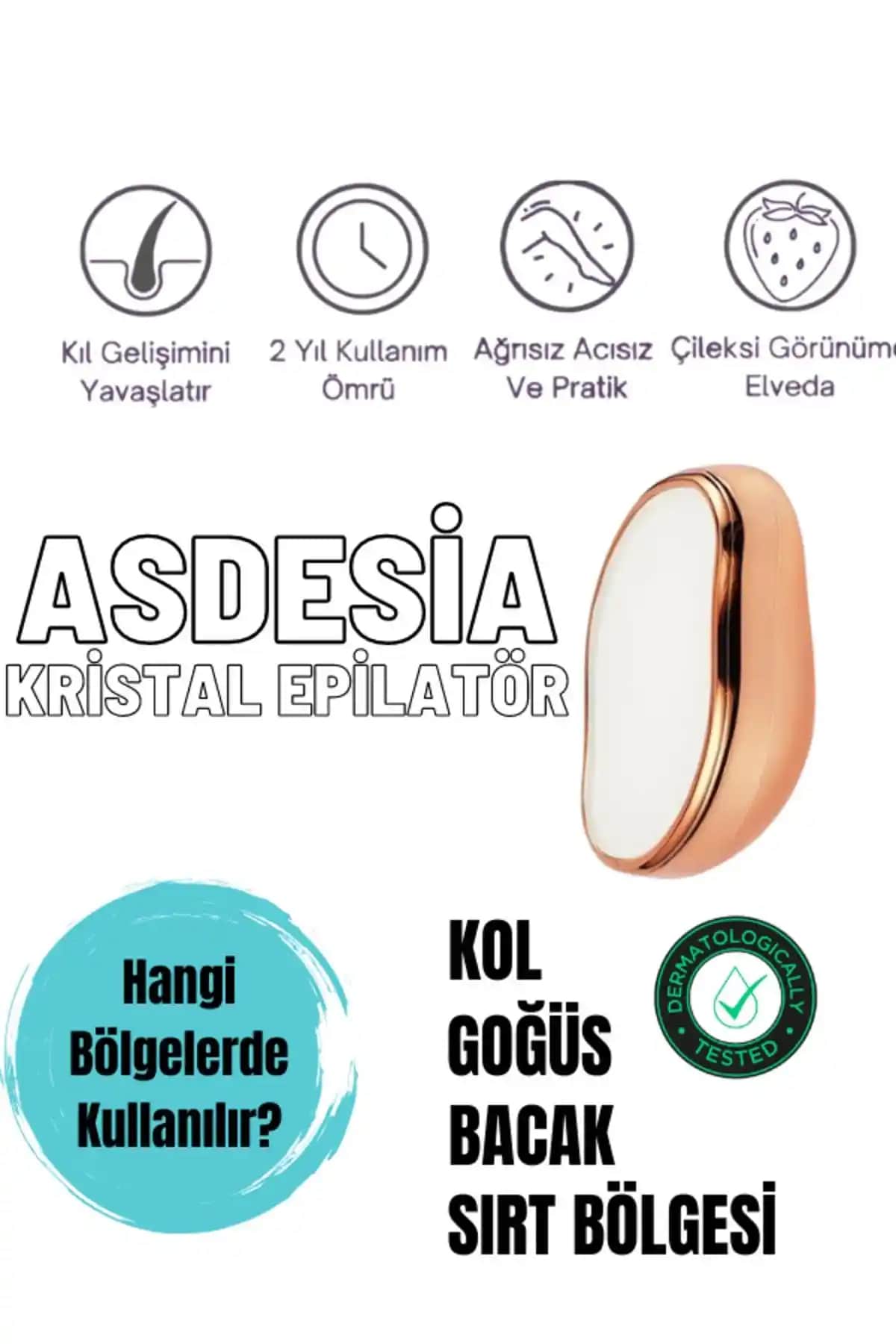 ASDESİA Kristal Eraser Epilasyon Aleti: Hassas ve Güvenli Tüy Giderme Çözümü