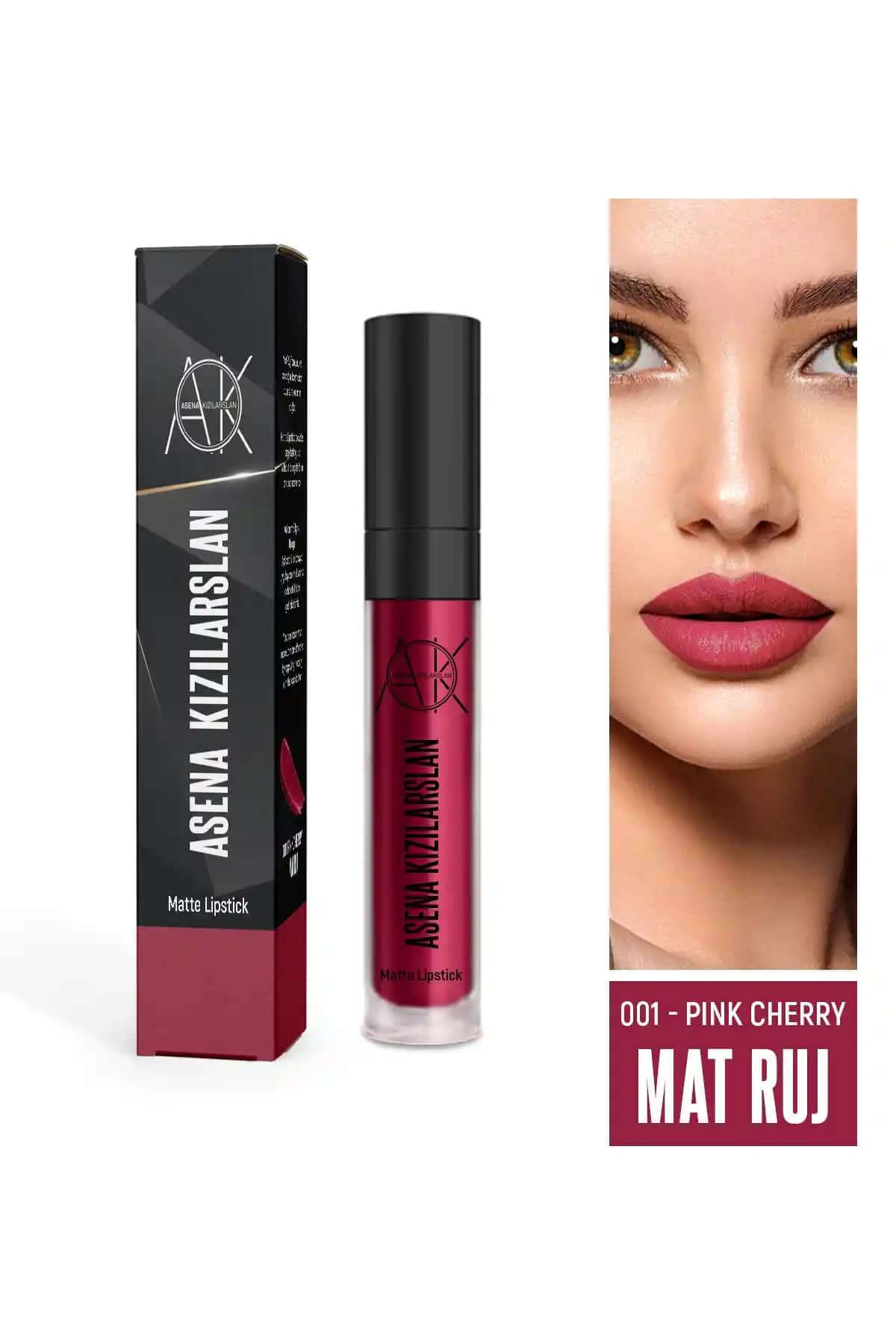 Asena Kızılarslan Mat Ruj Pink Cherry 001: Uzun Süre Kalıcı ve Çekici Dudak Makyajı