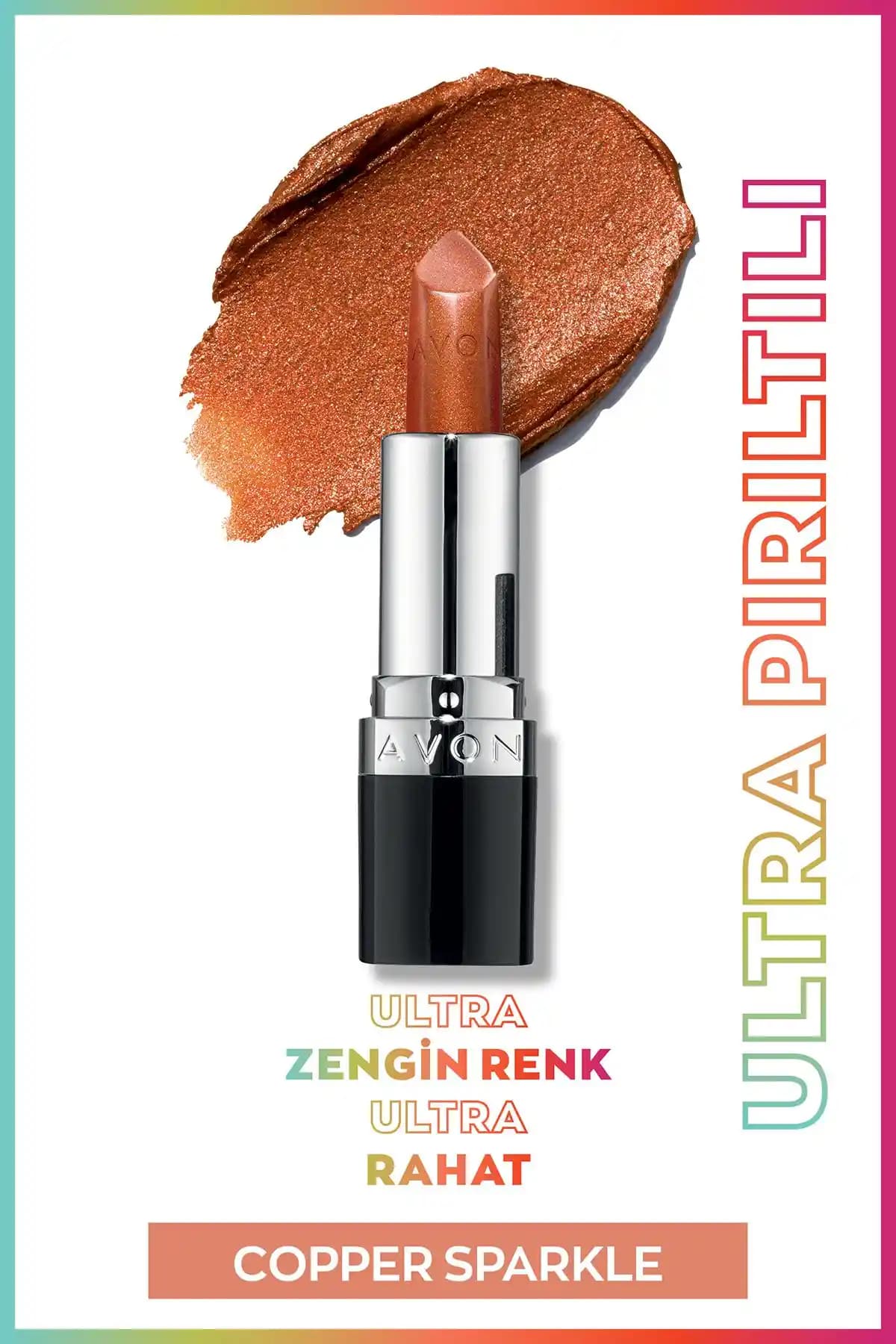 Avon Ultra Shimmer Lipstick Copper Sparkle Parlak ve Doğal Dudaklar İçin Güçlü Bir Seçenek
