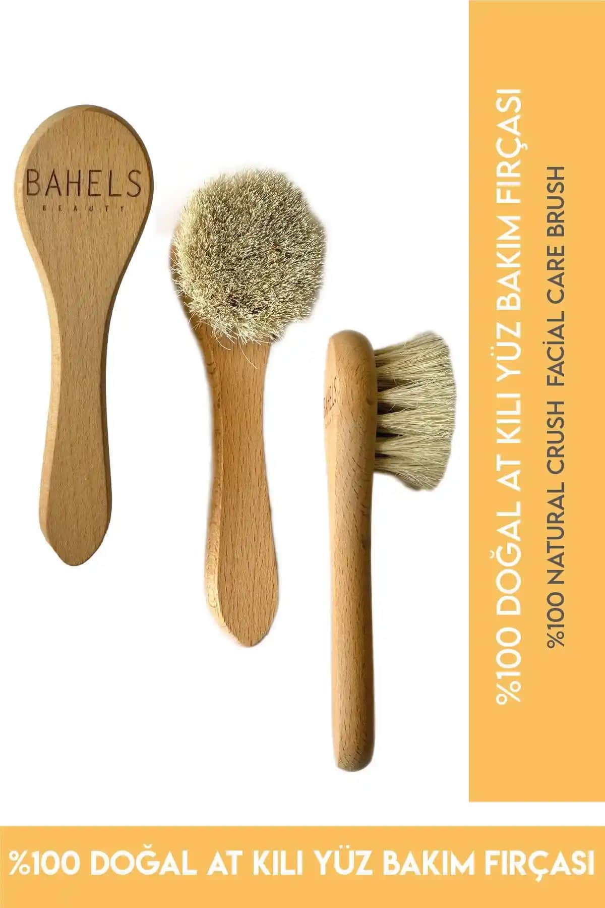 Bahels Beauty %100 Doğal At Kılı Yüz Bakım Fırçası ile Günlük Cilt Temizliği ve Canlandırma