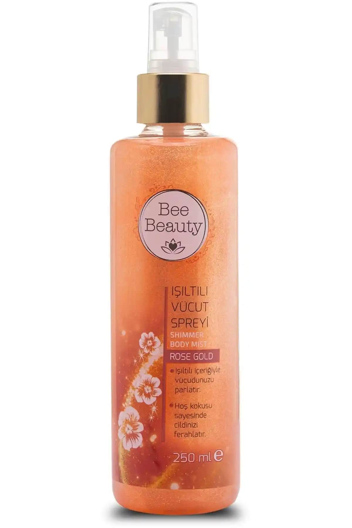 Bee Beauty Kızın Rose Gold Işıltılı Vücut Spreyi Günlük Kullanım İçin Şık ve Ferahlatıcı Seçenek