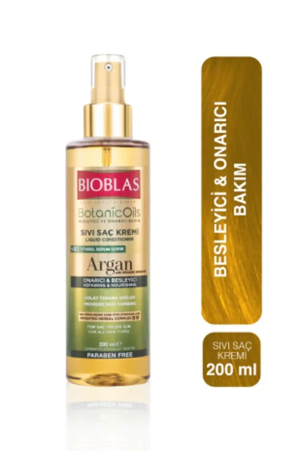Bioblas Sıvı Saç Kremi Argan Yağlı 200 ml – Saçlara Parlaklık ve Yumuşaklık Kazandıran Çözüm