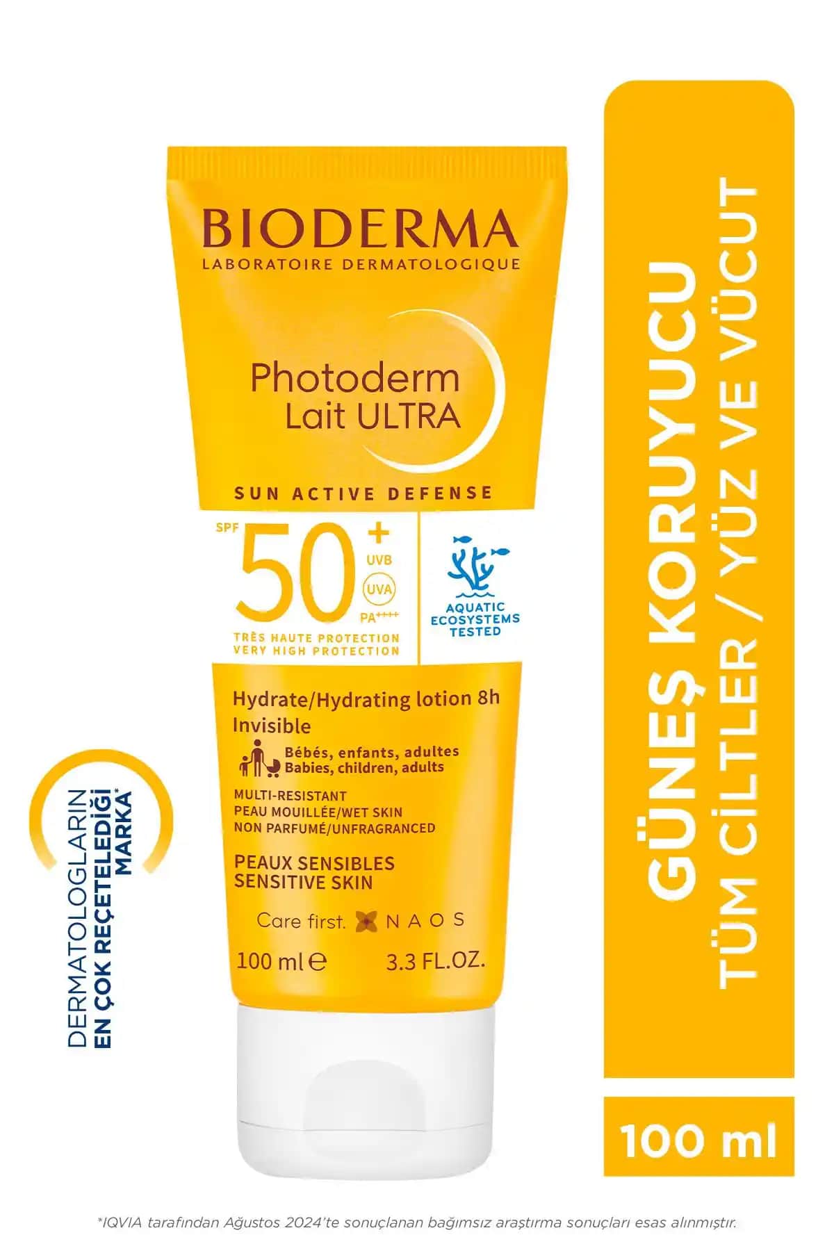 Bioderma Photoderm Lait Ultra SPF50+ yüksek koruma sağlayan güneş koruyucu süt
