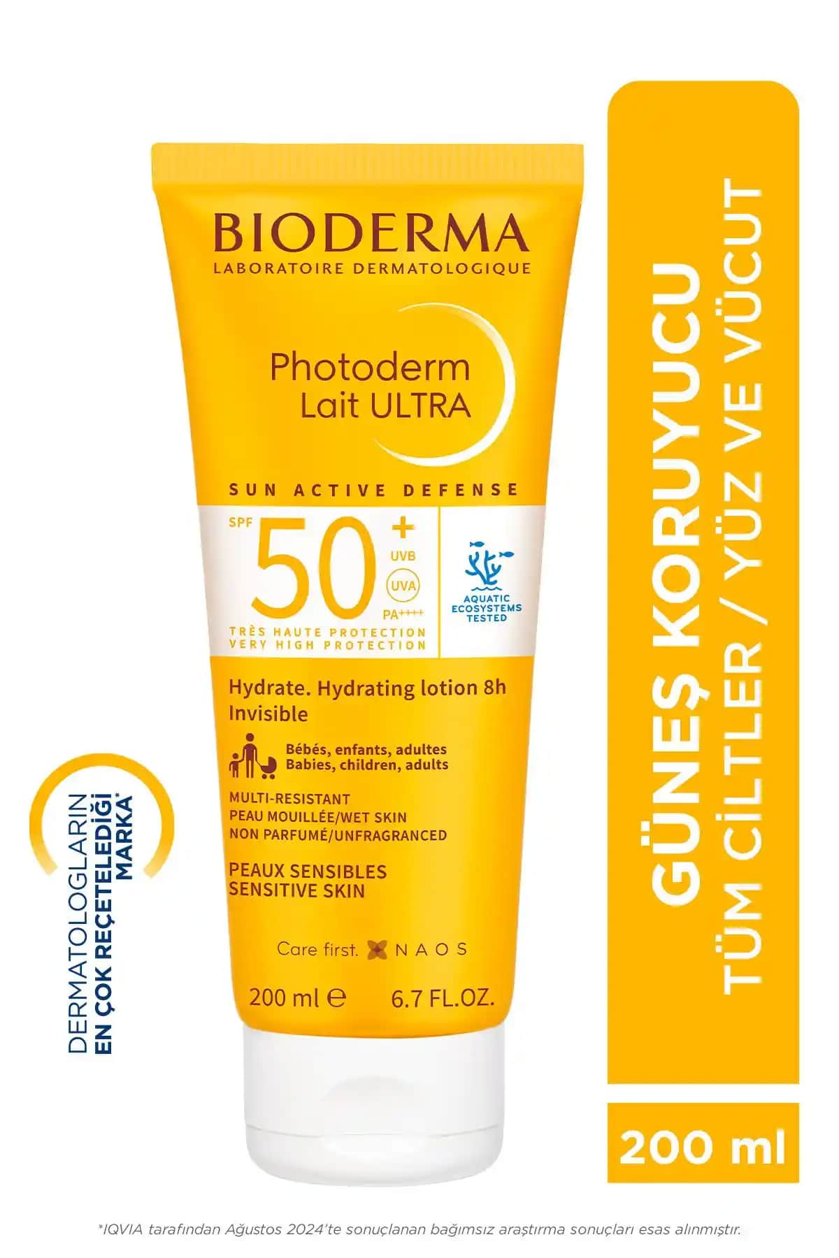 Bioderma Photoderm Lait Ultra SPF50+ yüksek koruma sağlayan güneş koruyucu ürünü