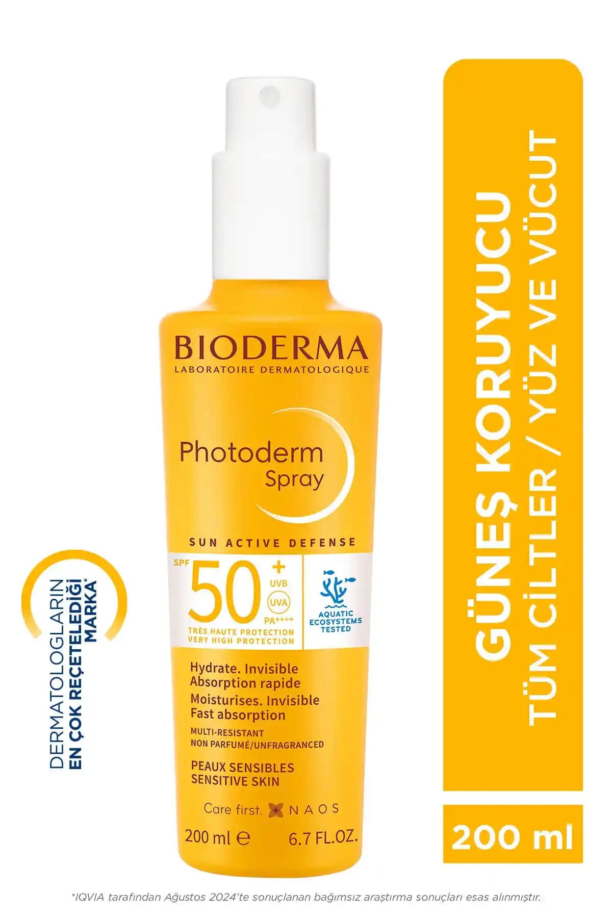 Bioderma Photoderm SPF50+ Sprey Güneş Koruyucu Yüksek Koruma ve Kolay Uygulama Özellikleri