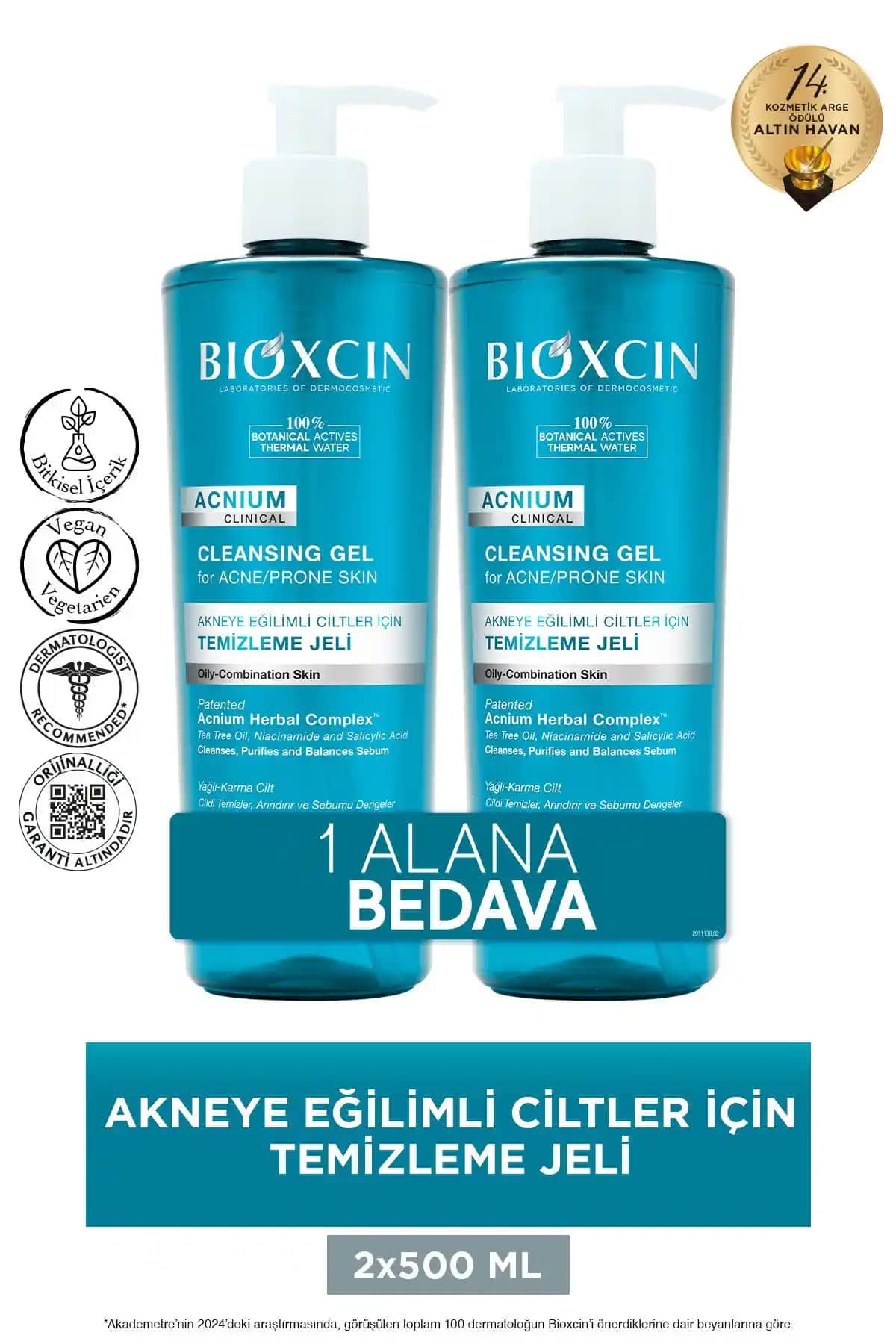 Bioxcin Acnium Sebum Dengeleyici Yüz Yıkama Jeli: Yağlı ve Akneye Eğilimli Ciltler İçin Güçlü Temizlik