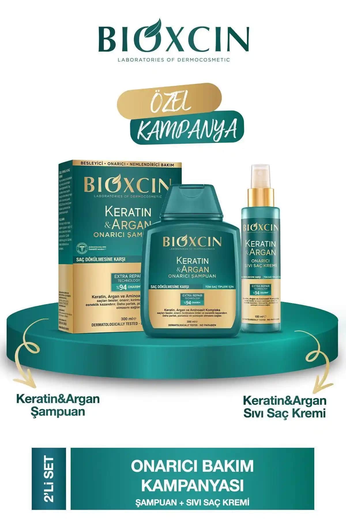 Bioxcin Keratin ve Argan İçerikli Onarıcı Şampuan ve Saç Bakım Kremi Ürün Tanıtımı