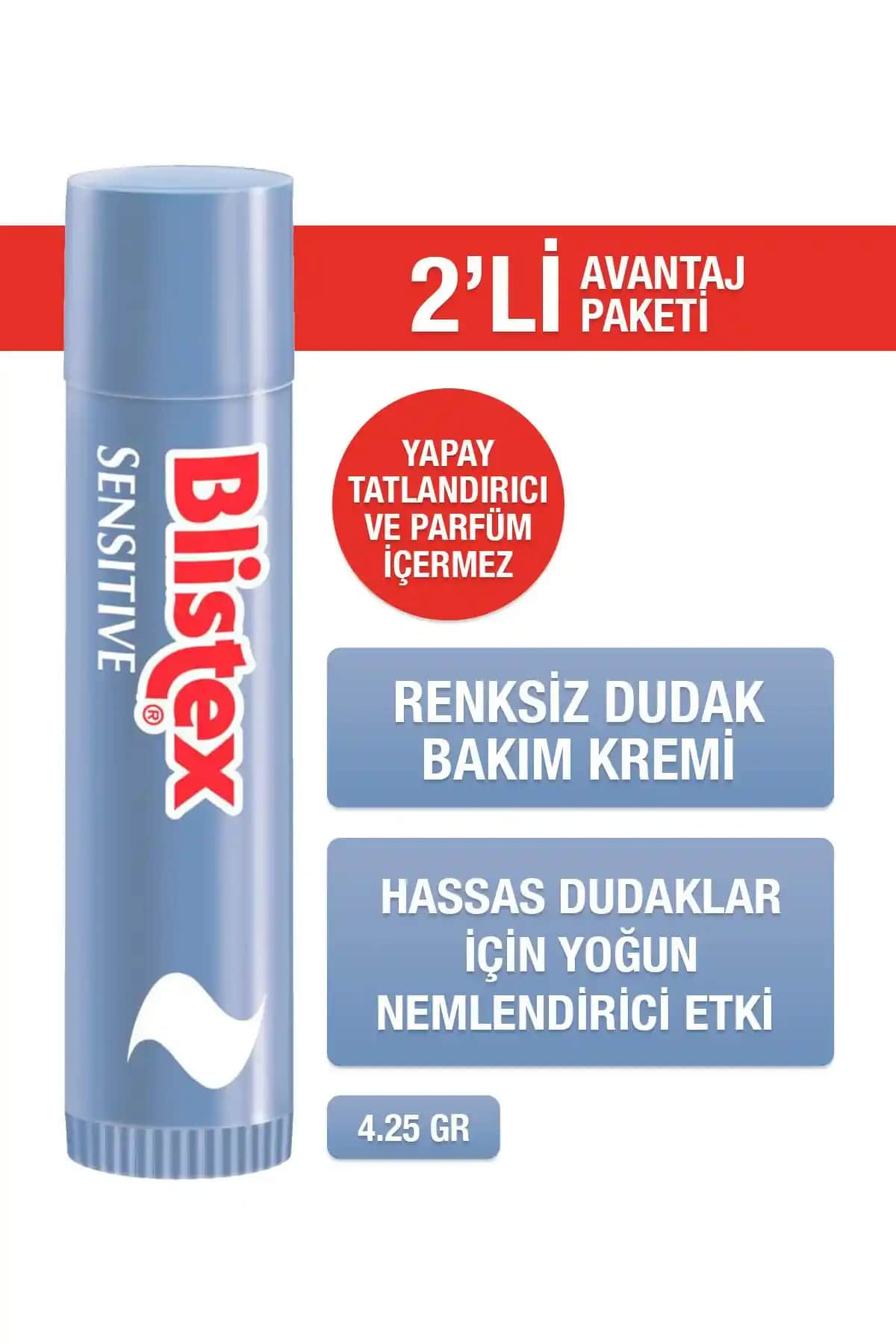 Blistex Sensitive Hassas Dudaklar İçin Yoğun Nemlendirici ve Güvenilir Bakım Kremi