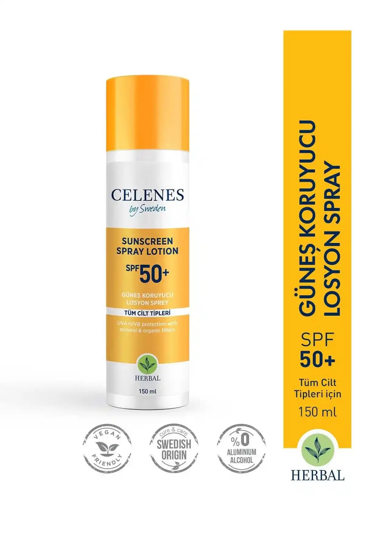 Celenes by Sweden Herbal Güneş Koruyucu Sprey 50 SPF ile Güvenli ve Pratik Güneş Koruma Çözümü