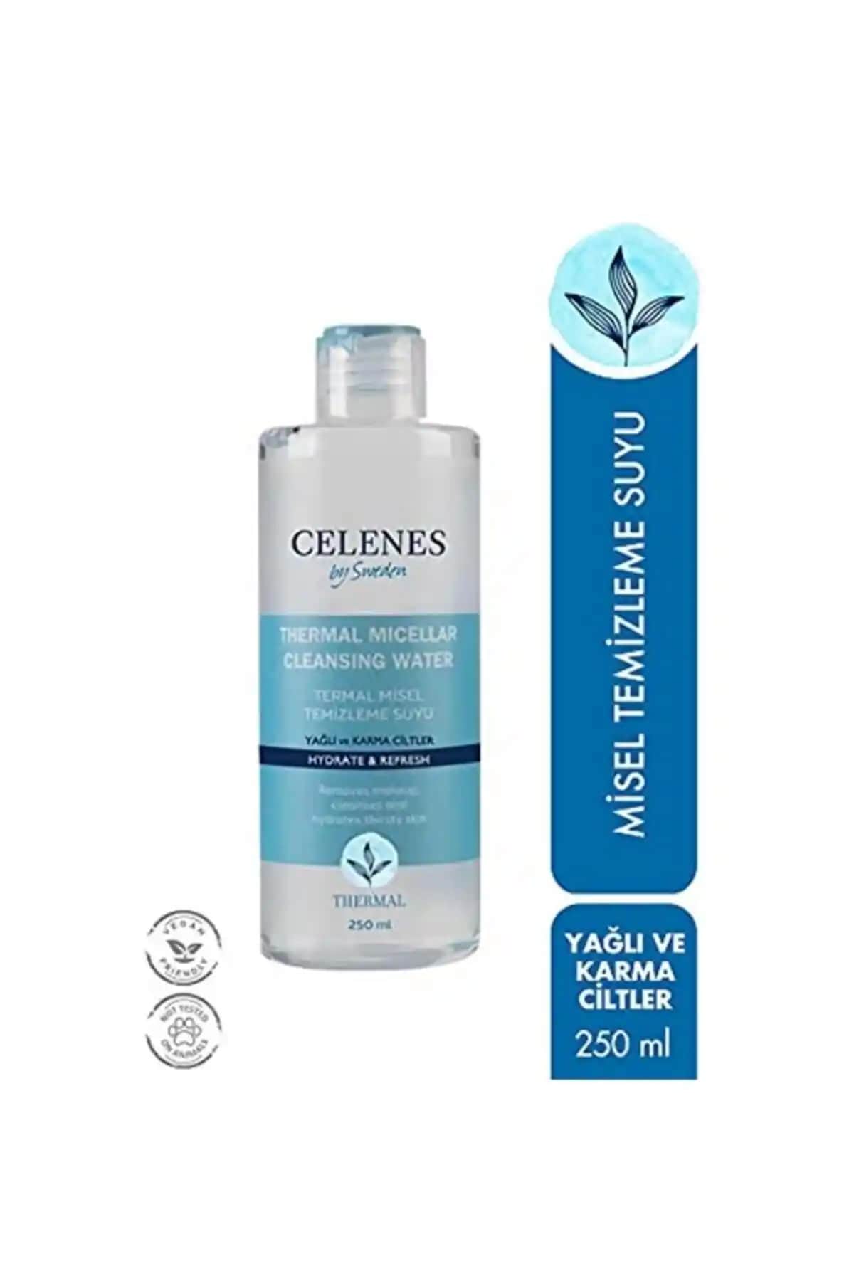 Celenes by Sweden Yağlı ve Karma Ciltler İçin Nemlendirici Misel Temizleme Suyu 250 ml