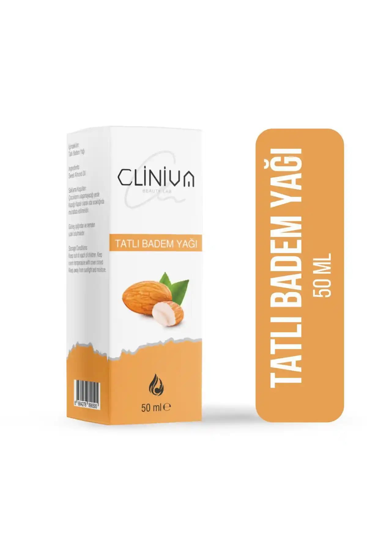 Cliniva Tatlı Badem Yağı 50 ml - Doğal ve Çok Yönlü Cilt ve Saç Bakım Yağı