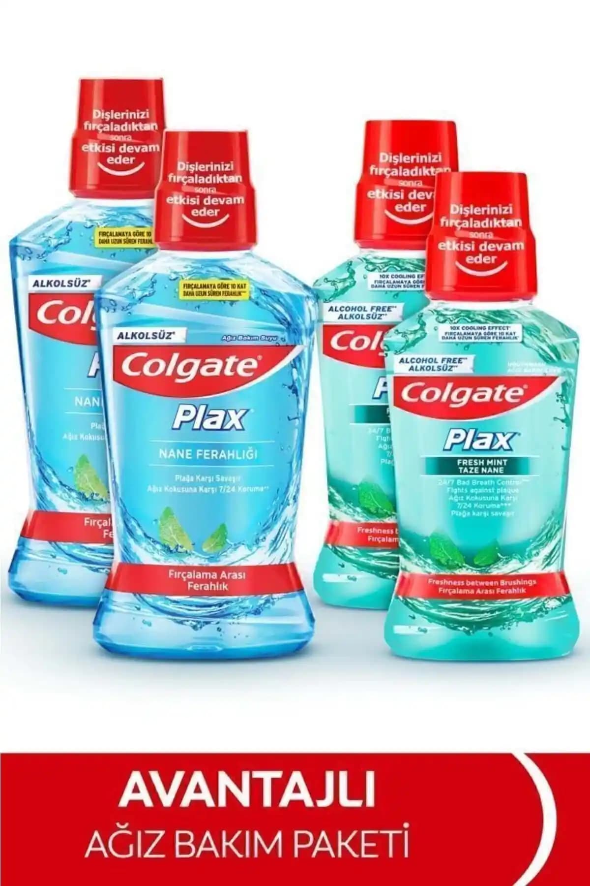 Colgate Plax Nane Ferahlığı Alkolsüz Ağız Bakım Suyu 500 ml Güvenilir ve Ferahlatıcı Koruma