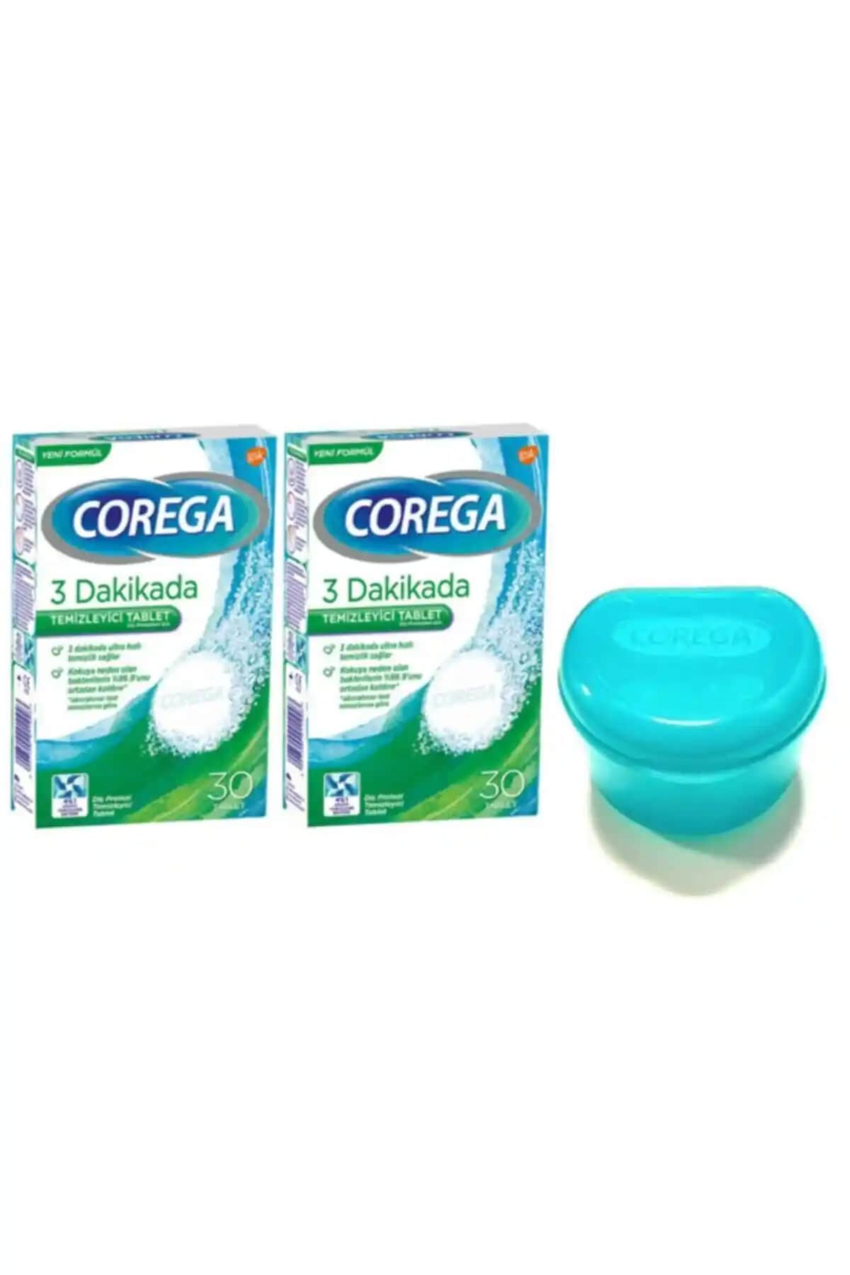 Corega Diş Kabı Mavi 30'lu Beyazlatıcı Tabletlerle Güvenli ve Pratik Protez Bakımı