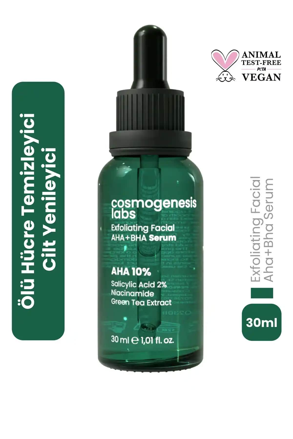 Cosmogenesis Labs Aha %10 BHA %2 Peeling Serumu Cilt Yenileme ve Parlaklık Artışı