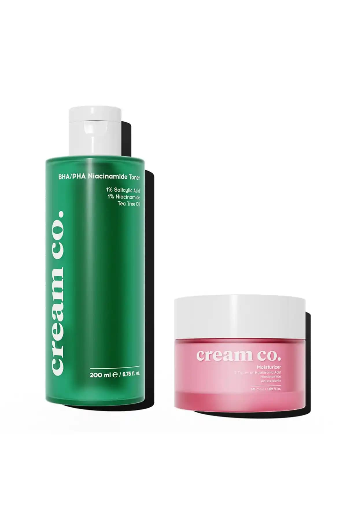 Cream Co. Arındırıcı ve Akne Karşıtı Nemlendirici İkili Ürünleri Cilt Sağlığı ve Güzelliği İçin