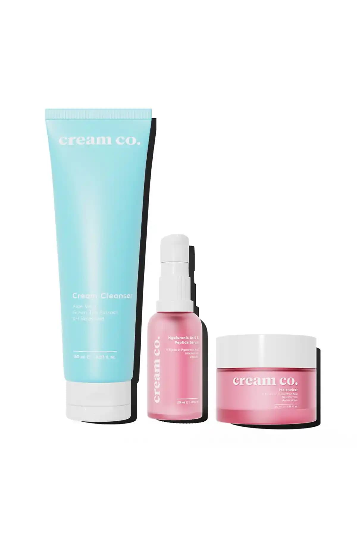 Cream Co Temizleyici ve Nemlendirici Bakım Seti ile Sağlıklı ve Parlak Cilt