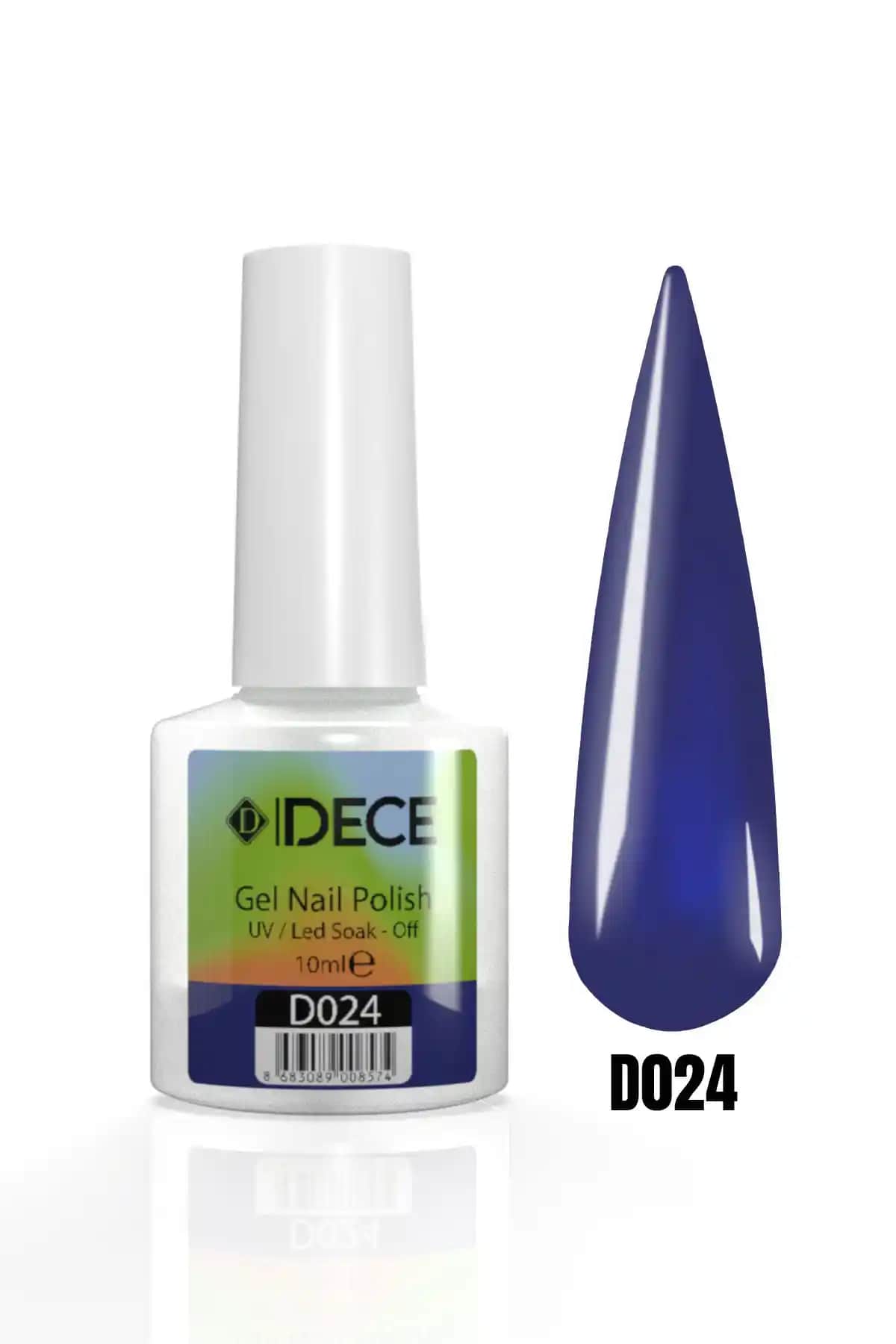 D Dece Kalıcı Oje UV Led D024 10ml - Uzun Süre Dayanan Parlak Mavi Oje