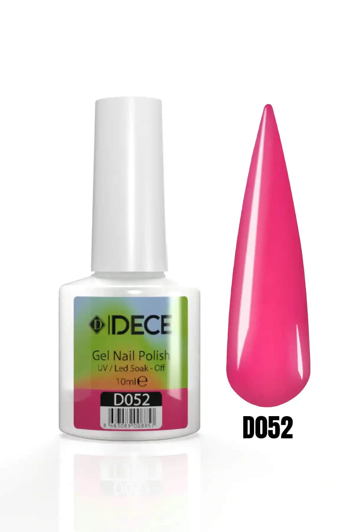 D Dece Kalıcı Oje UV LED D052 Pembe 10ml Güçlü ve Uzun Süre Dayanan Tırnak Bakım Ürünü