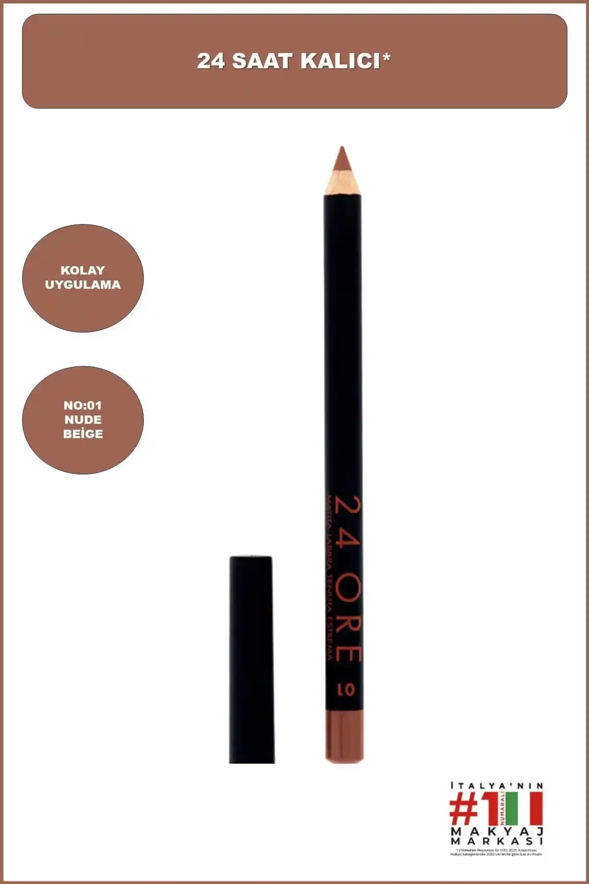 Deborah 24ore Dudak Kalemi No: 1 Nude Beige - Doğal ve Kalıcı Dudak Makyajı İçin